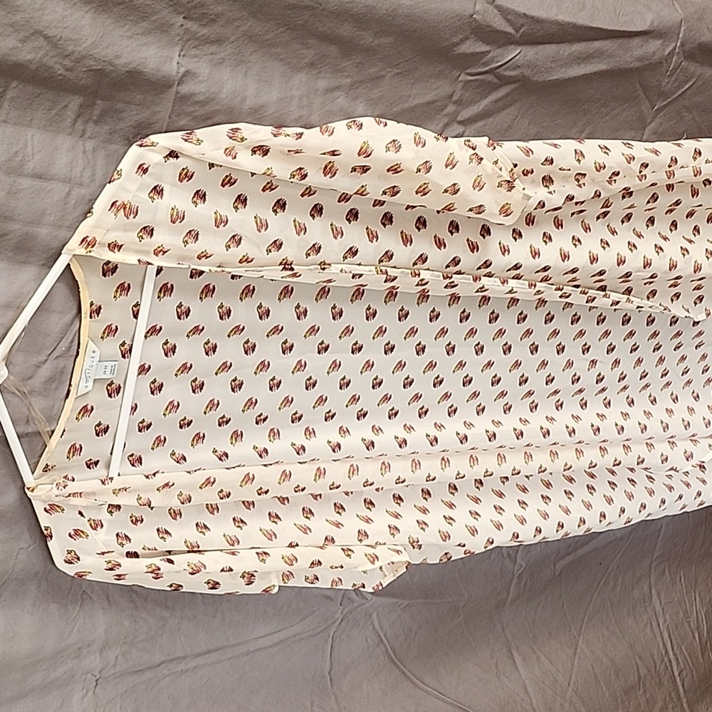 Boutique+ 2/3x cream, burgundy, & mustard kimono duster